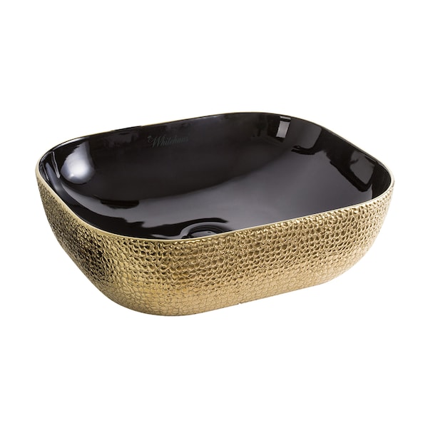 Whitehaus Rctnglr Above Mount Basin W/ An Embossed Exterior, Interior, And Center WH71333-F22 - main